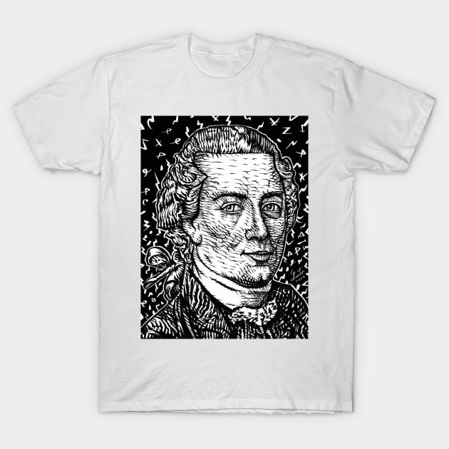 IMMANUEL KANT ink portrait .1 T-Shirt by lautir